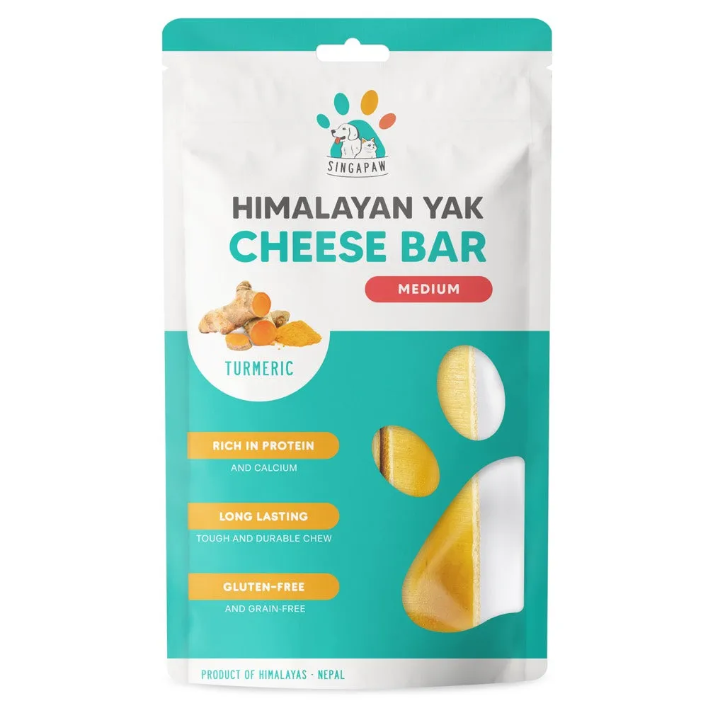 10% OFF: Singapaw Himalayan Yak Cheese Bar Turmeric Dog Chew 2Pcs