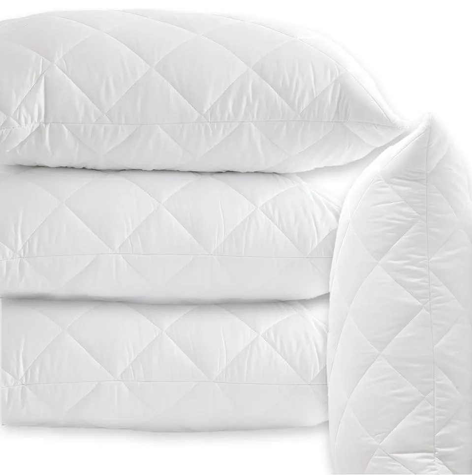 2 Pair Hotel Quality Hollow Fibre Filled Quilted Pillows
