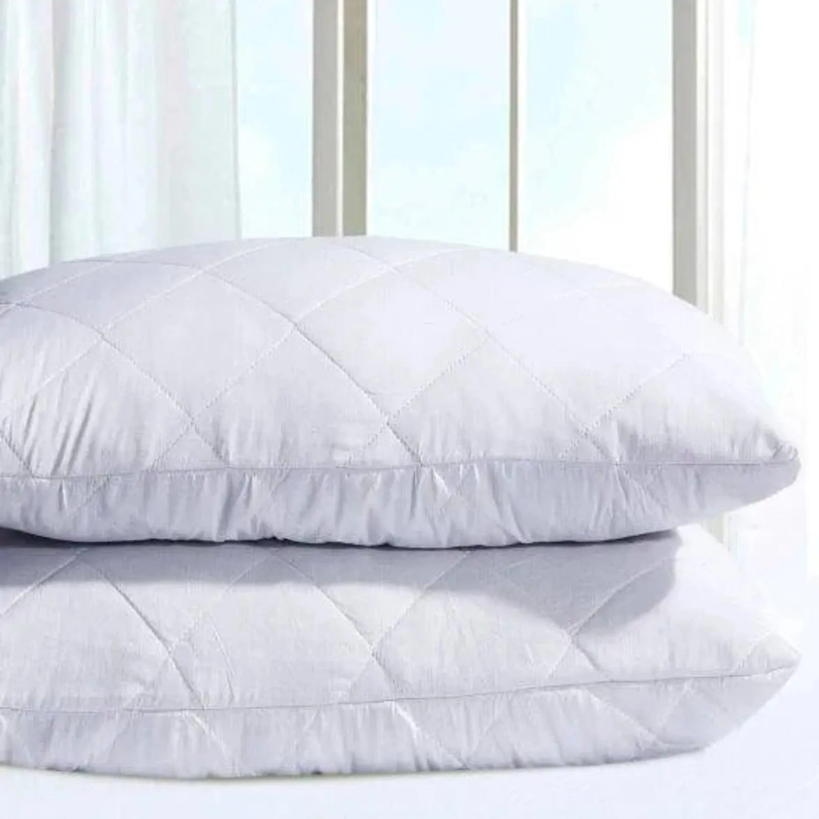 2 Pair Hotel Quality Hollow Fibre Filled Quilted Pillows