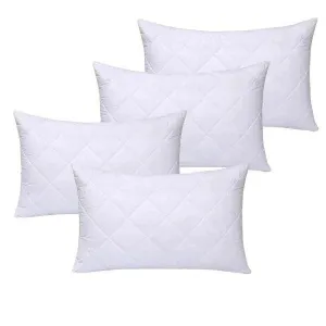 2 Pair Hotel Quality Hollow Fibre Filled Quilted Pillows
