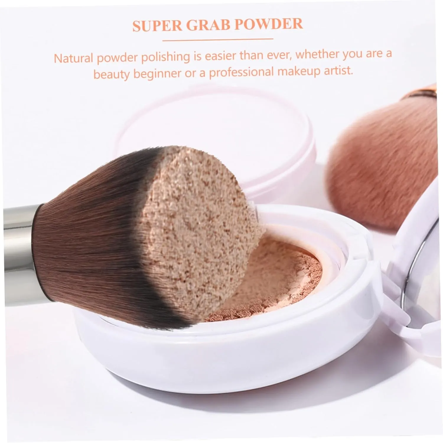 2 Pcs Large Size Loose Powder Brush Large Mineral Powder Cleaning Tools Highlighter Brush Face Loose Brush Makeup Brush Makeup Tool Honey Powder Brush Oversized Artificial Fiber