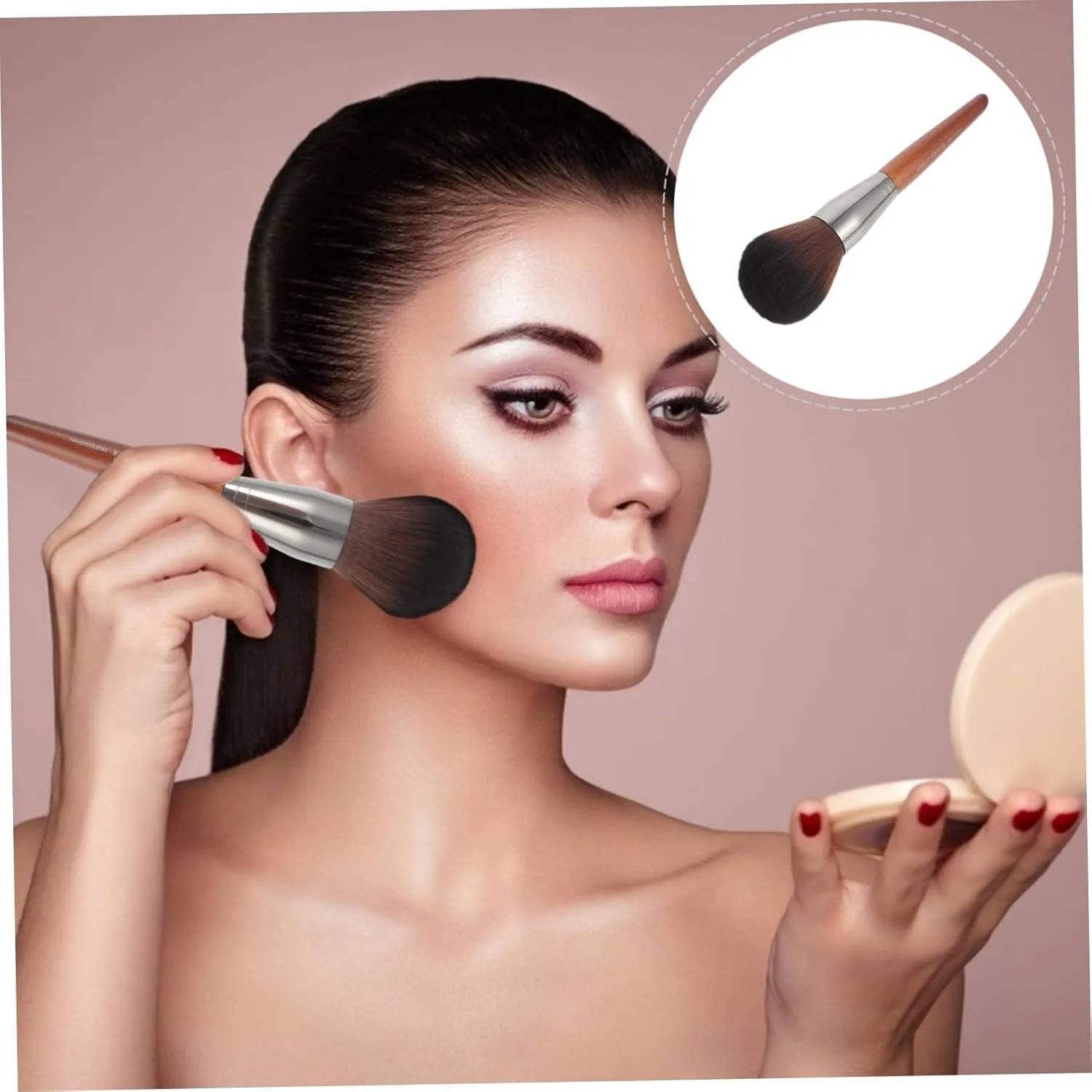 2 Pcs Large Size Loose Powder Brush Large Mineral Powder Cleaning Tools Highlighter Brush Face Loose Brush Makeup Brush Makeup Tool Honey Powder Brush Oversized Artificial Fiber