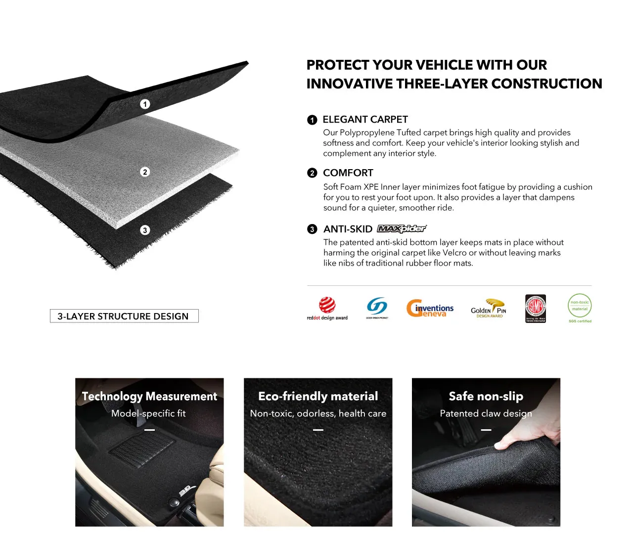 3D MAXpider Floor Mats Buick Encore (2013-2022) All-Weather Elegant Series - Complete Set