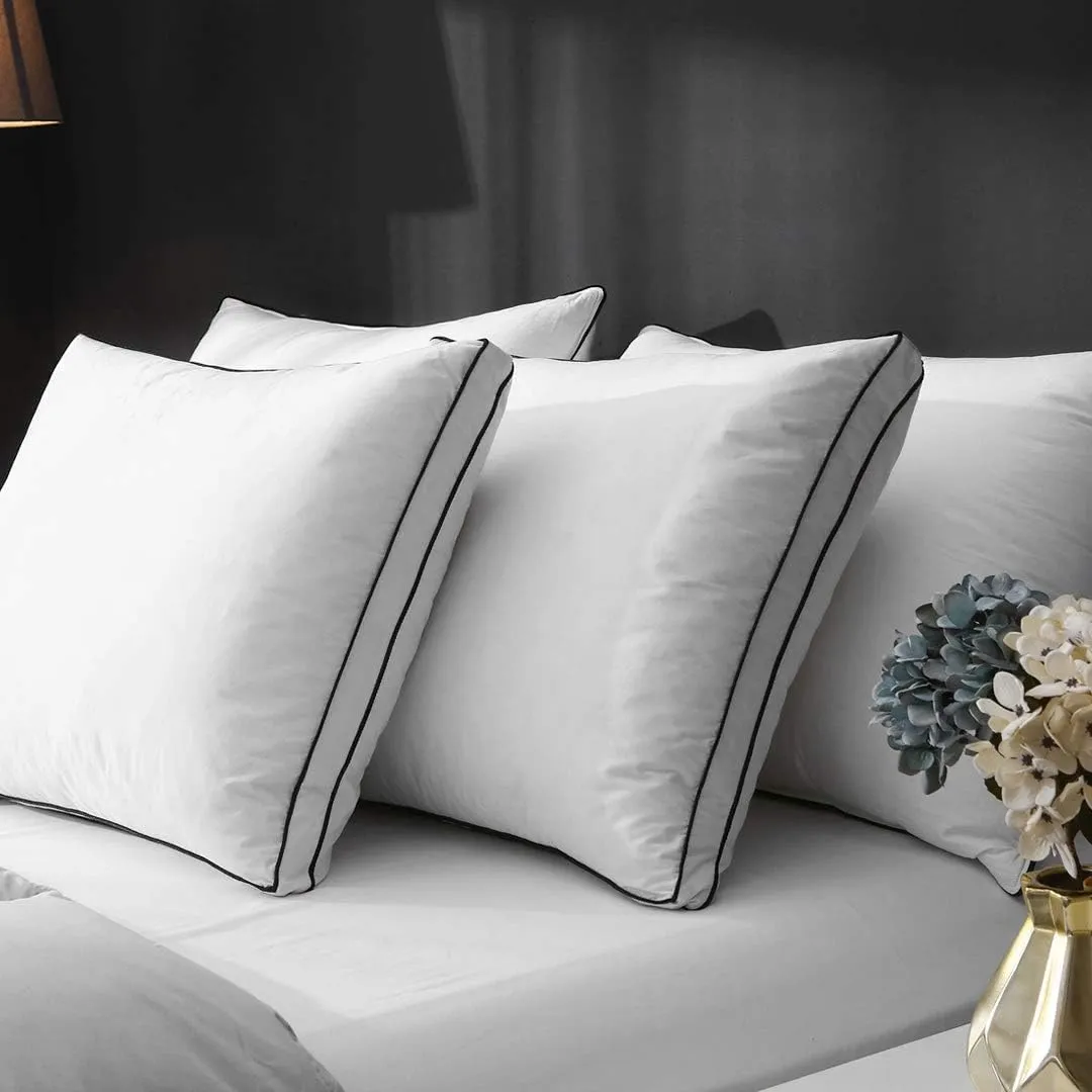 9villa Hybrid Pure Microfiber Pillow | Down Pillow for Sleeping | Soft Support for Side,Back and Stomach Sleepers,Medium Firm,Neck Supportive Pillow, Size 17x27 inch Set of 2