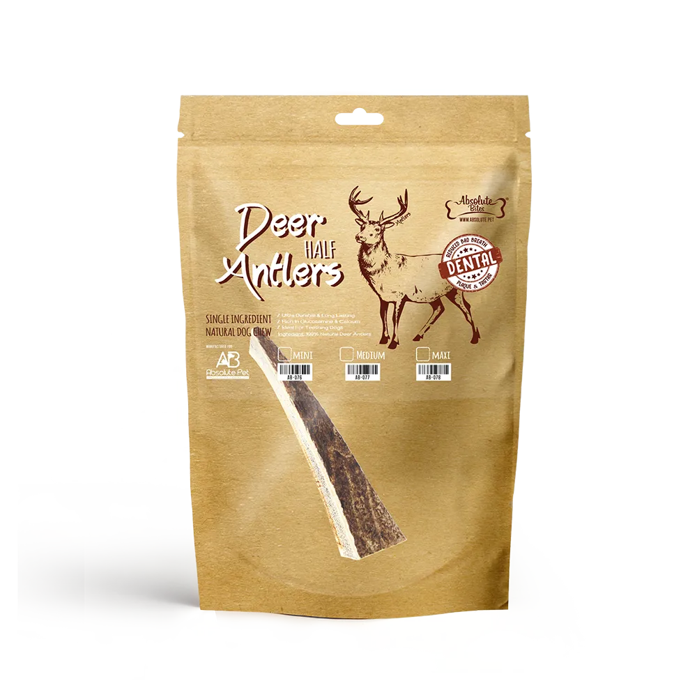 Absolute Bites Half Deer Antlers Dental Chew Mini