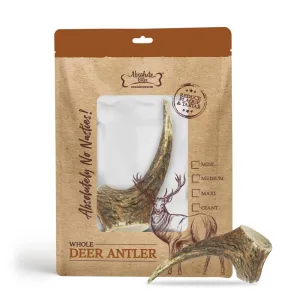 Absolute Bites Whole Deer Antlers Dental Chew Giant