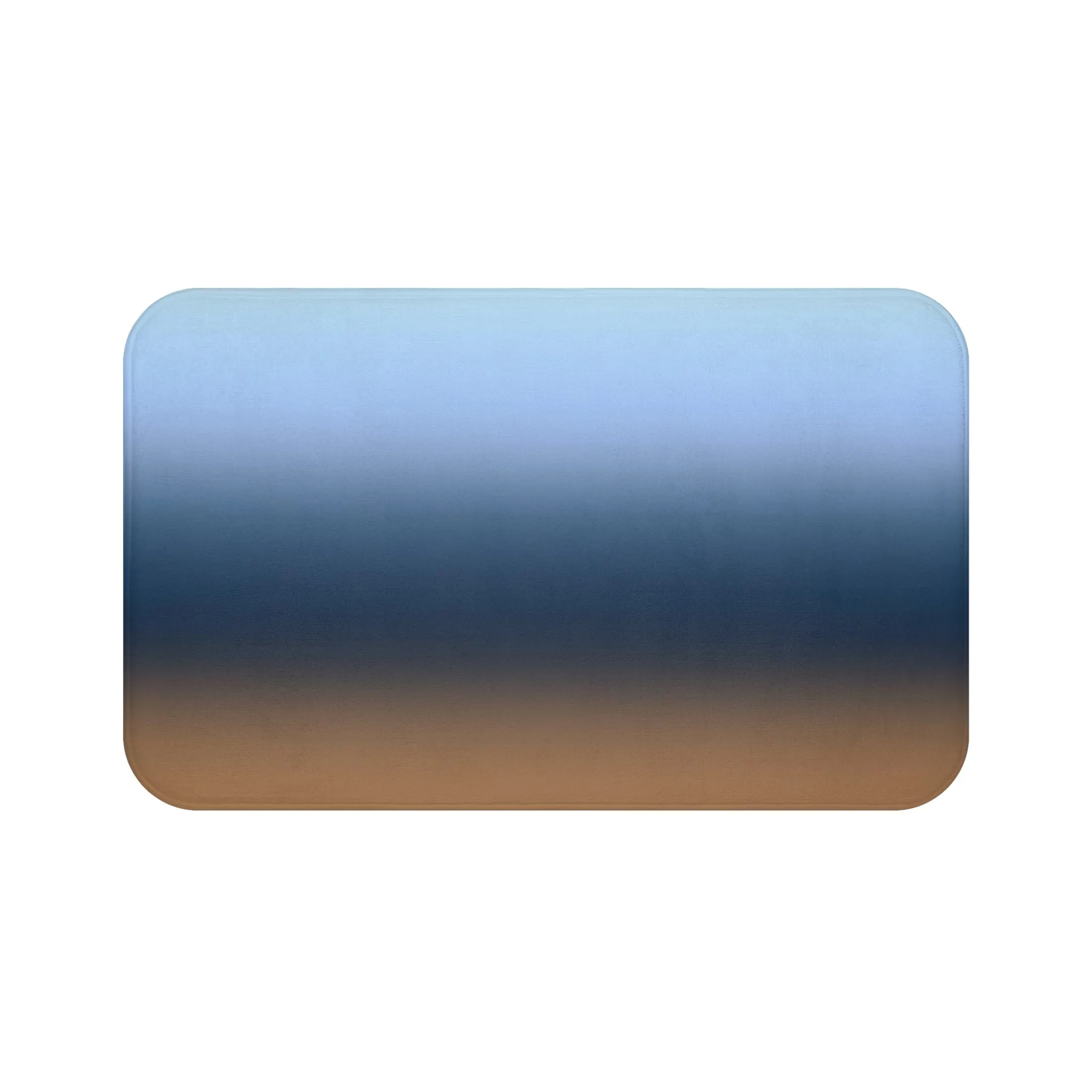 Abstract Bath Mat | Navy Sky Blue Beige Ombre