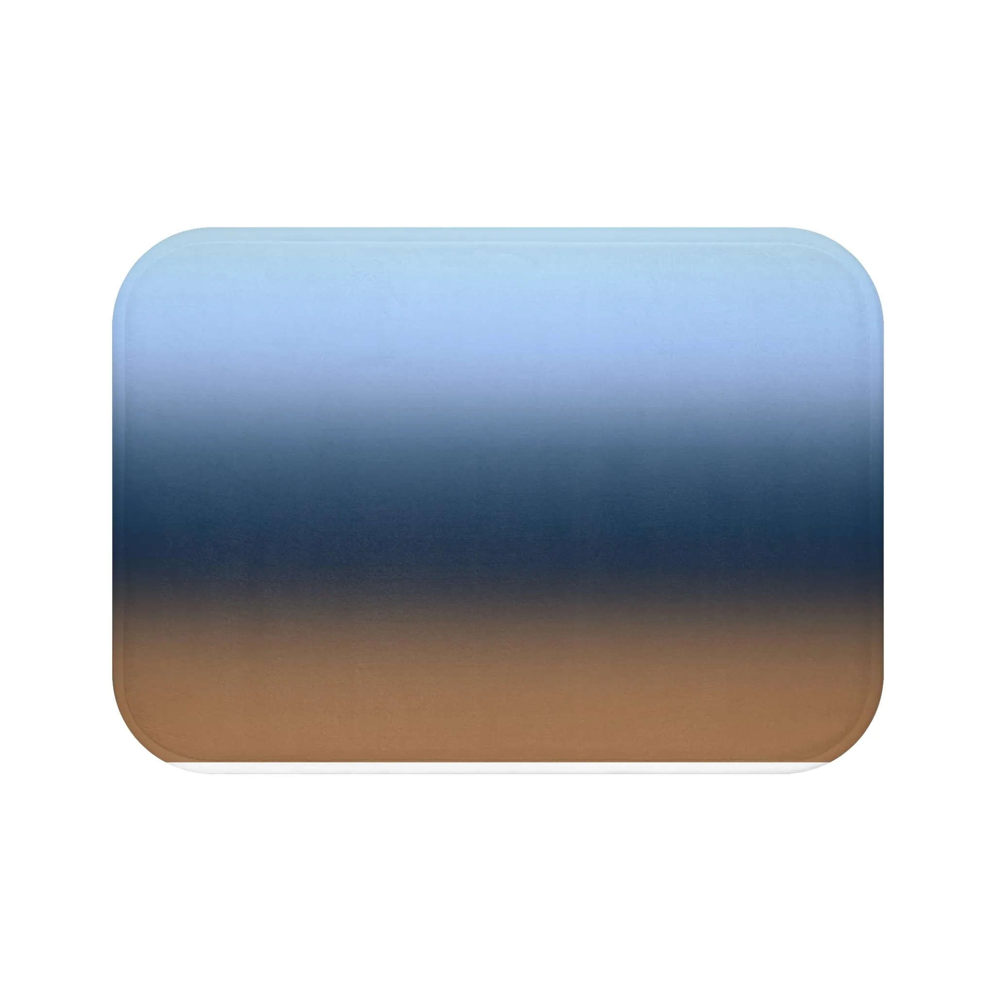 Abstract Bath Mat | Navy Sky Blue Beige Ombre