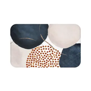 Abstract Bath Mat | Watercolor Navy Blue Rust