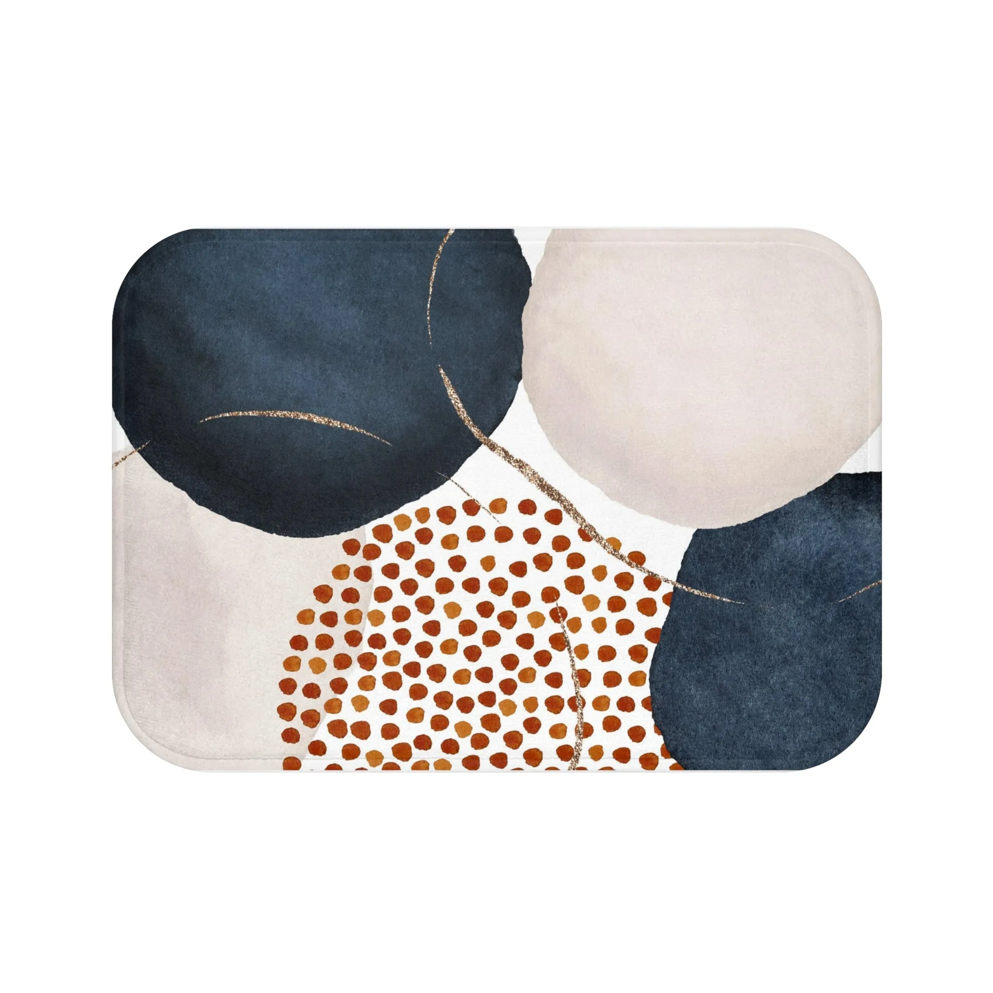 Abstract Bath Mat | Watercolor Navy Blue Rust