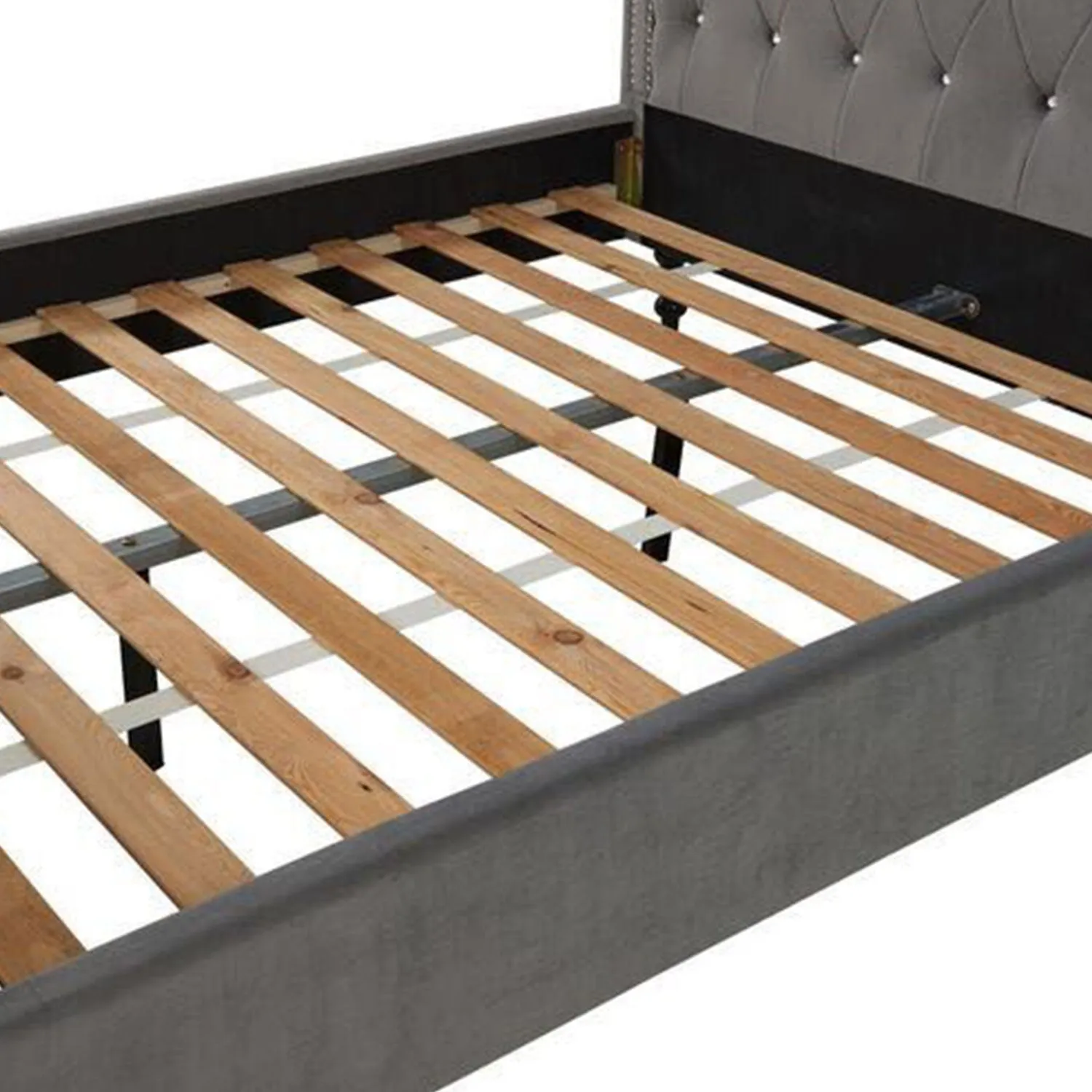 Ariel Silver upholstered Velvet Bed