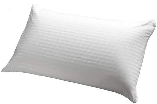 Atootfusion Black Hosiery Medium Hard Cotton Bed Pillow for Perfect Neck Support (16" x 25") Hard Pillow White Striped Set of 02