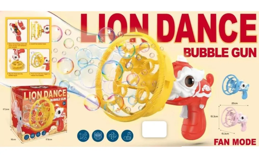 Battery Operated Cartoon Dance Colorful Bubble Gun