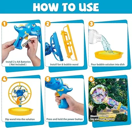 Battery Operated Cartoon Dance Colorful Bubble Gun