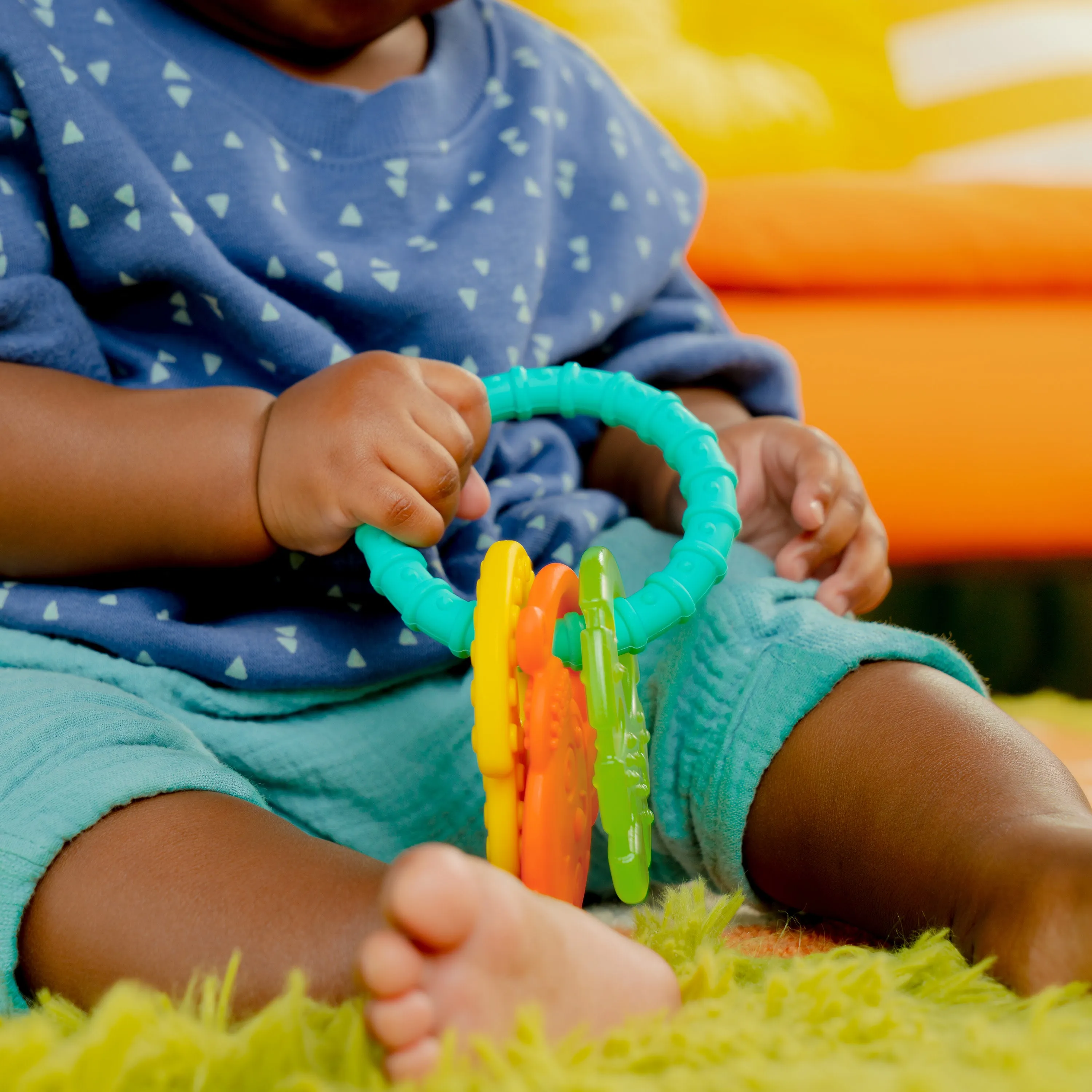 Bright Starts Tropical Chews Silicone Teething Ring - Monkey, Leaf, Banana