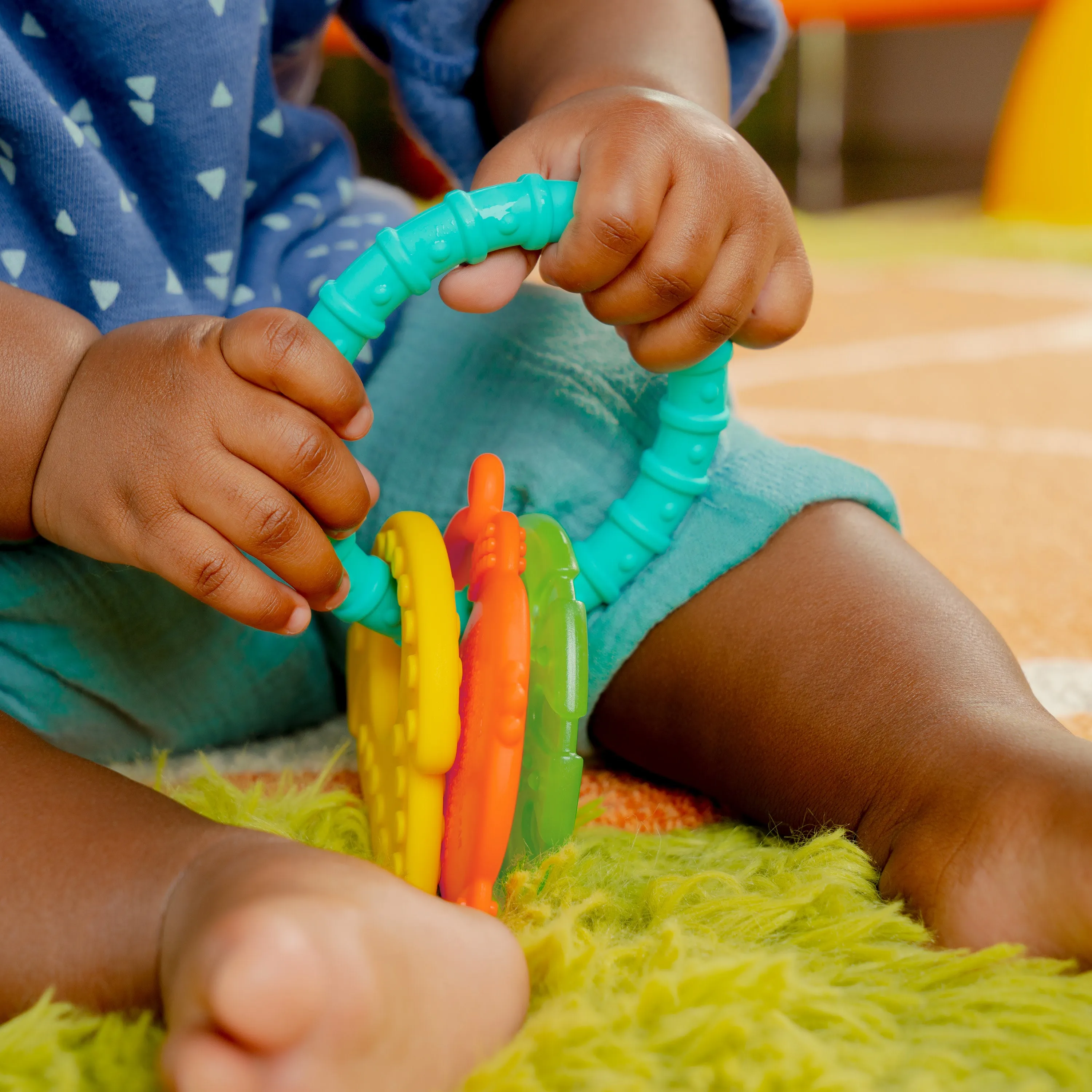 Bright Starts Tropical Chews Silicone Teething Ring - Monkey, Leaf, Banana