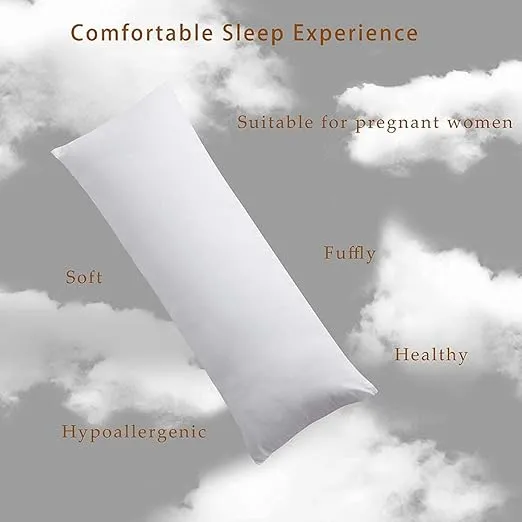 CAN Long Bed Pillow, Breathable Side Pillow, Maternity Pillow, White