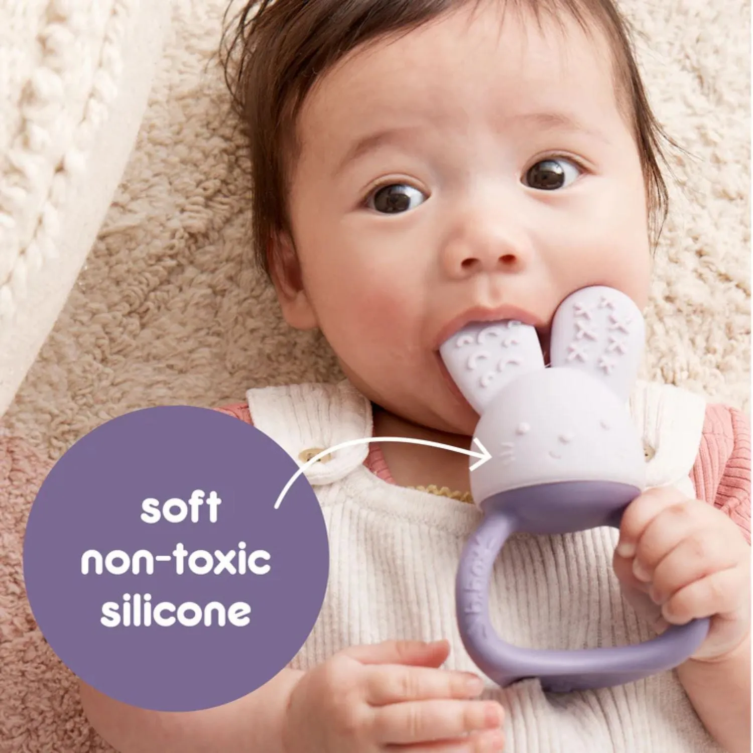 Chill   Fill Bunny Teether Peony Purple