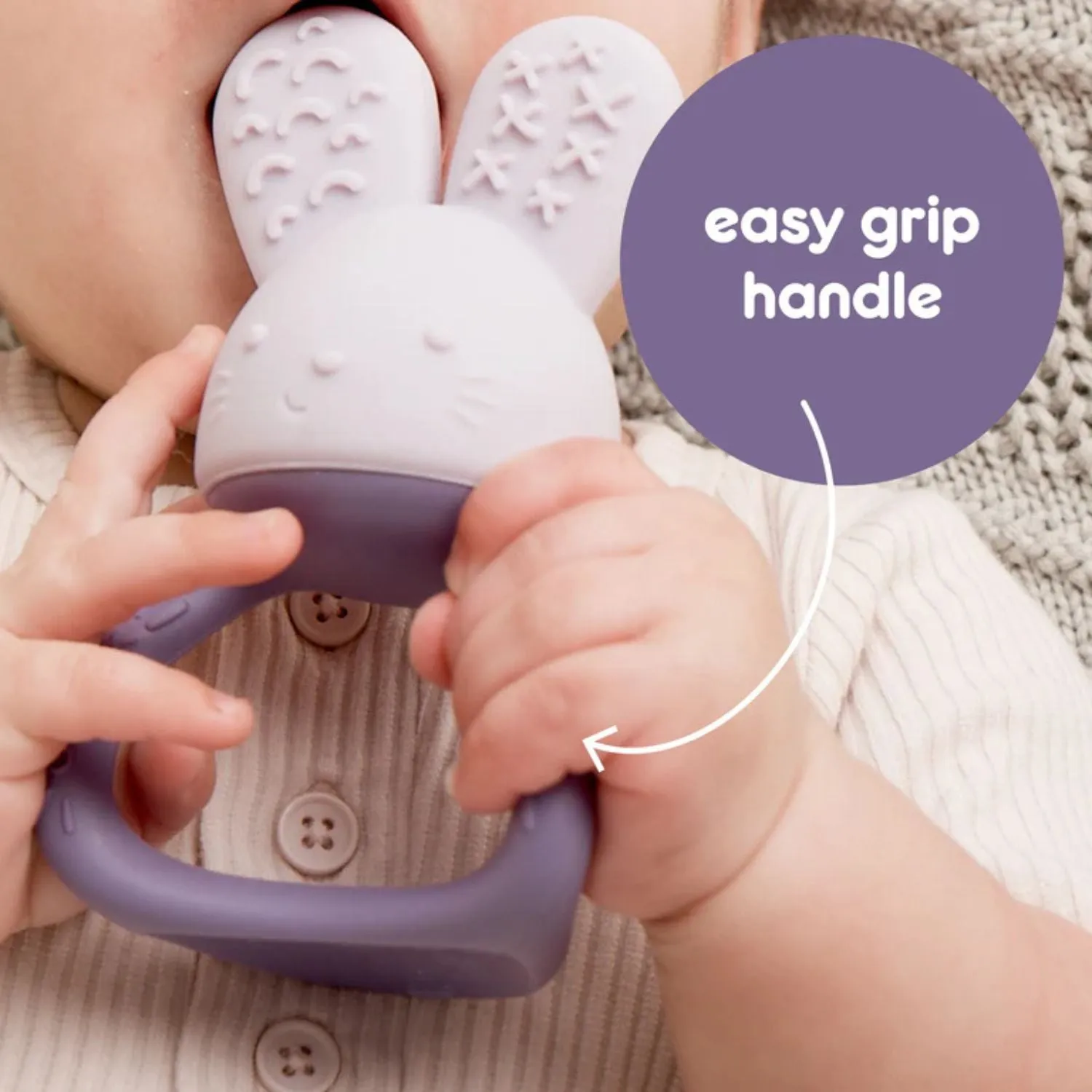 Chill   Fill Bunny Teether Peony Purple