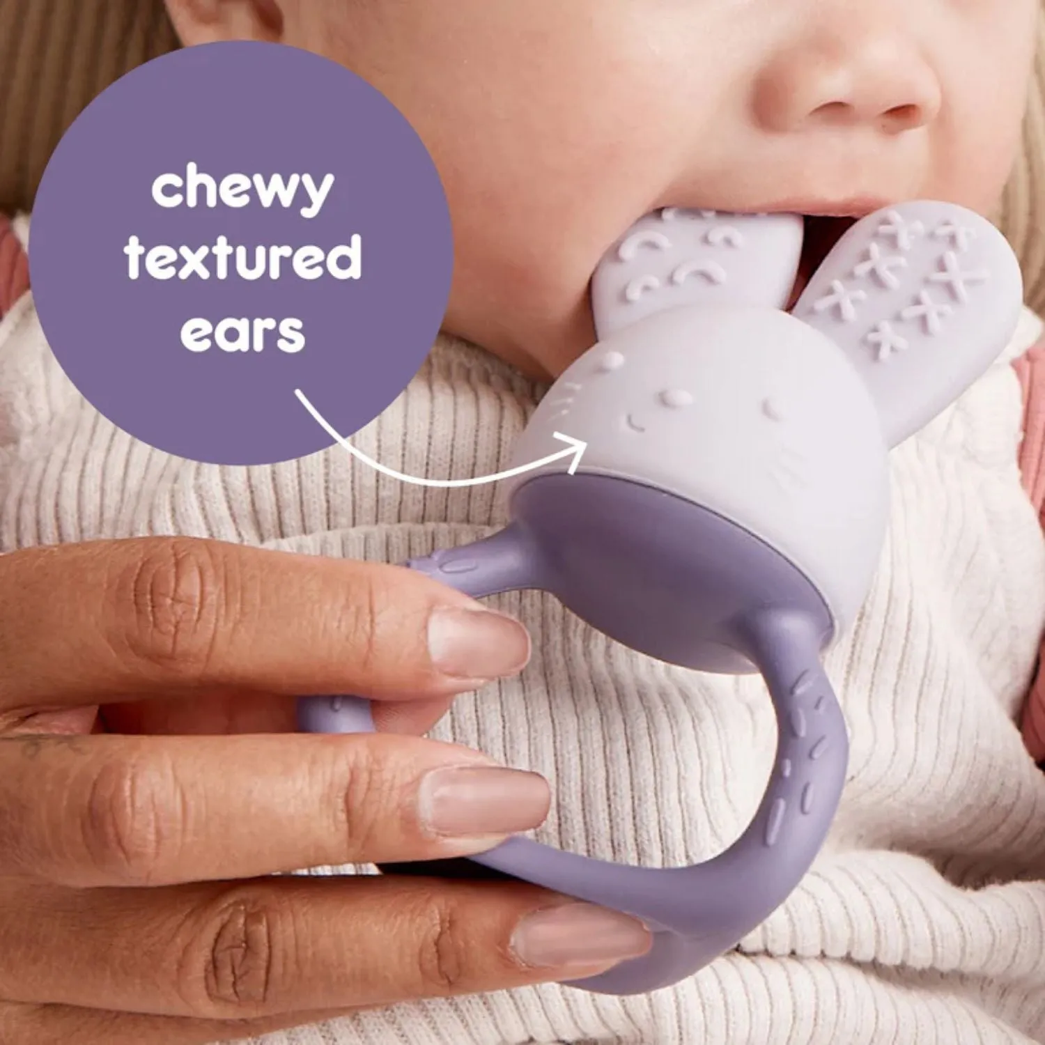 Chill   Fill Bunny Teether Peony Purple