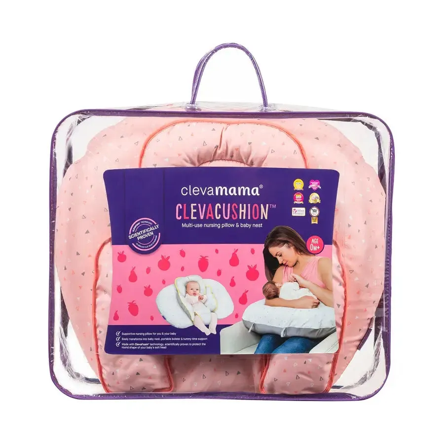 Clevamama ClevaCushion Nursing Pillow & Baby Nest (Coral)