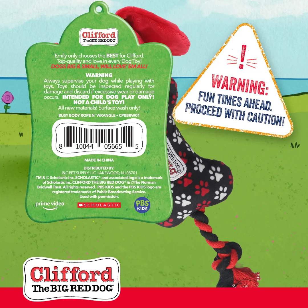 Clifford® Busy Body Rope n' Wrangle 15" Plush Dog Toy