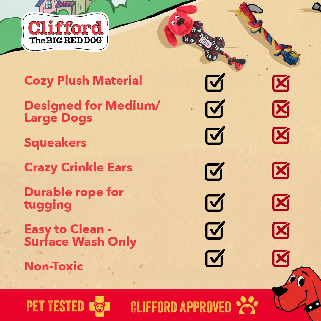 Clifford® Busy Body Rope n' Wrangle 15" Plush Dog Toy