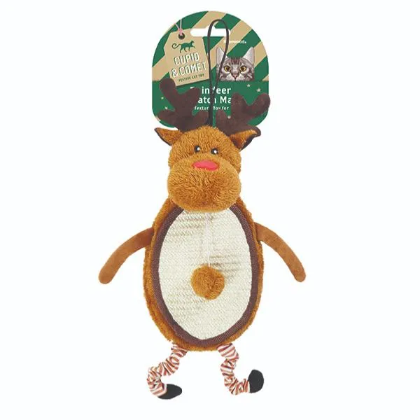 Cupid & Comet | Christmas Cat Toy | Reindeer Scratcher Pad