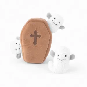 Halloween Burrow Sniff 'n Search Squeaky Dog Toy, Coffin with Ghosts,