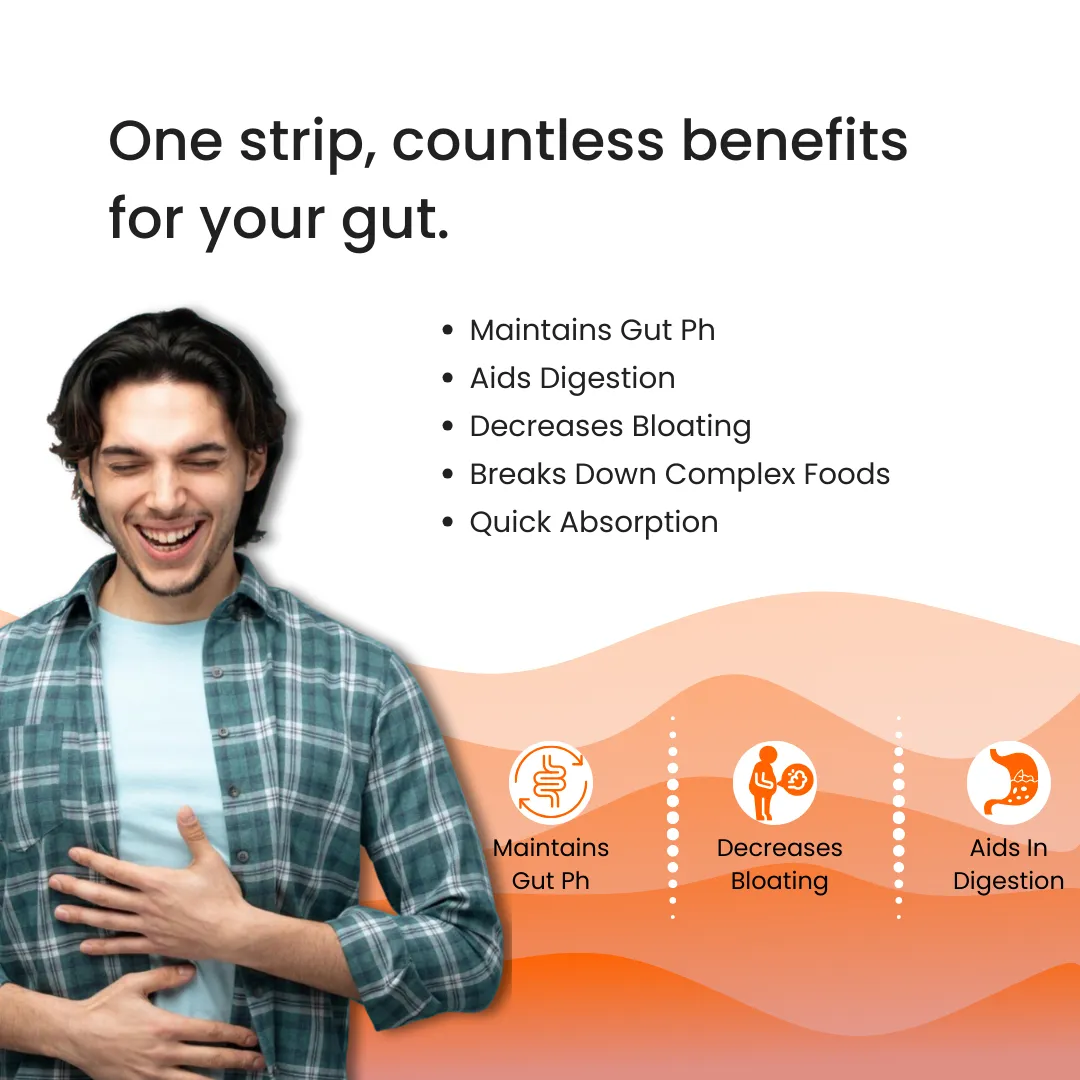 Happy Gut Oral Strips | Improve Digestion and Boost Gut Health | 30 Slips