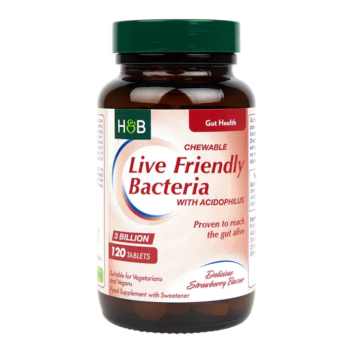 Holland & Barrett Chewable Acidophilus Strawberry (3 Billion) 120 Tablets
