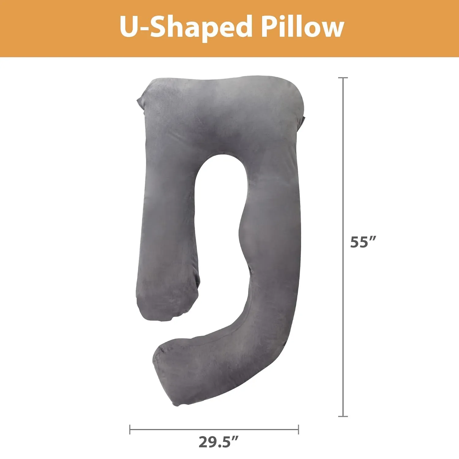J/U/C-Shaped Pregnancy Pillows 55 Inch Maternity Pillow with Washable Velvet Cover Nursing Support Cushion