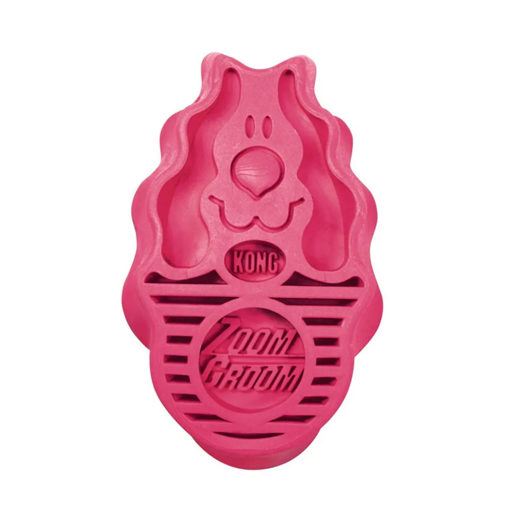 Kong Zoomgroom Dog Brush (Raspberry)