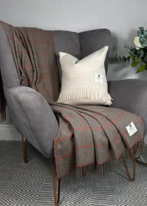 Mcnutt Cashmere & Merino Throw | Nutmeg Windowpane