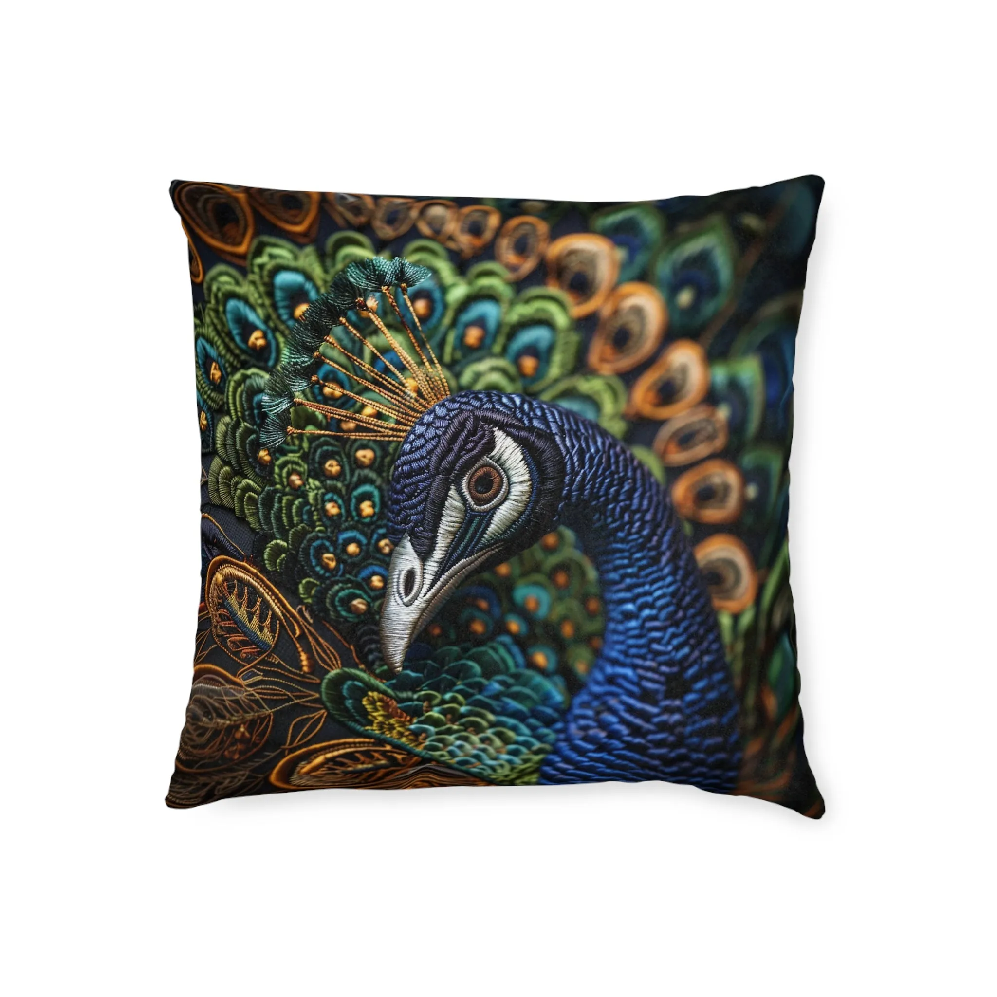 Medieval Needle-Point Pheasant - Square Pillow - UK
