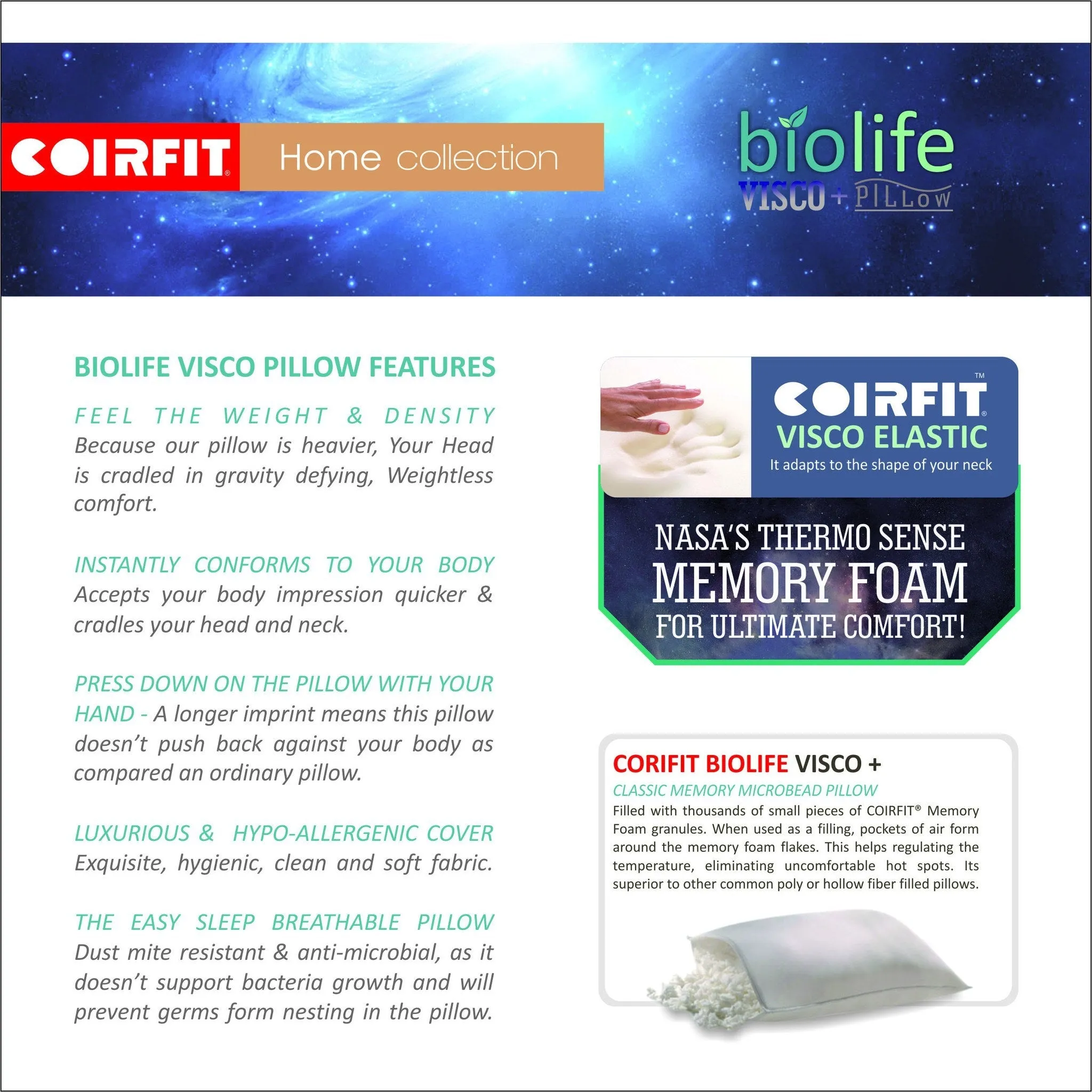 Memory Foam Micro Bead Pillow