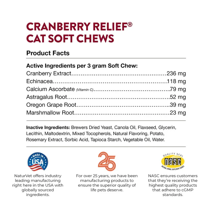 NaturVet Cranberry Relief® Cat Soft Chews