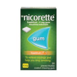 Nicorette Gum Fresh Fruit 4mg 30 Pieces