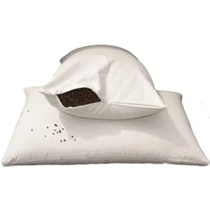 Pillow With 100% Organic Buckwheat Husk Filling – T300 Egyptian Cotton Cover Washable – V Pillow