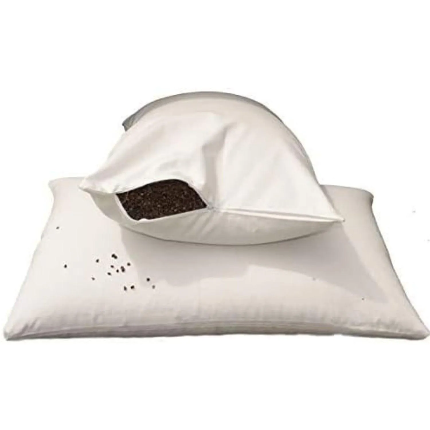 Pillow With 100% Organic Buckwheat Husk Filling – T300 Egyptian Cotton Cover Washable – V Pillow