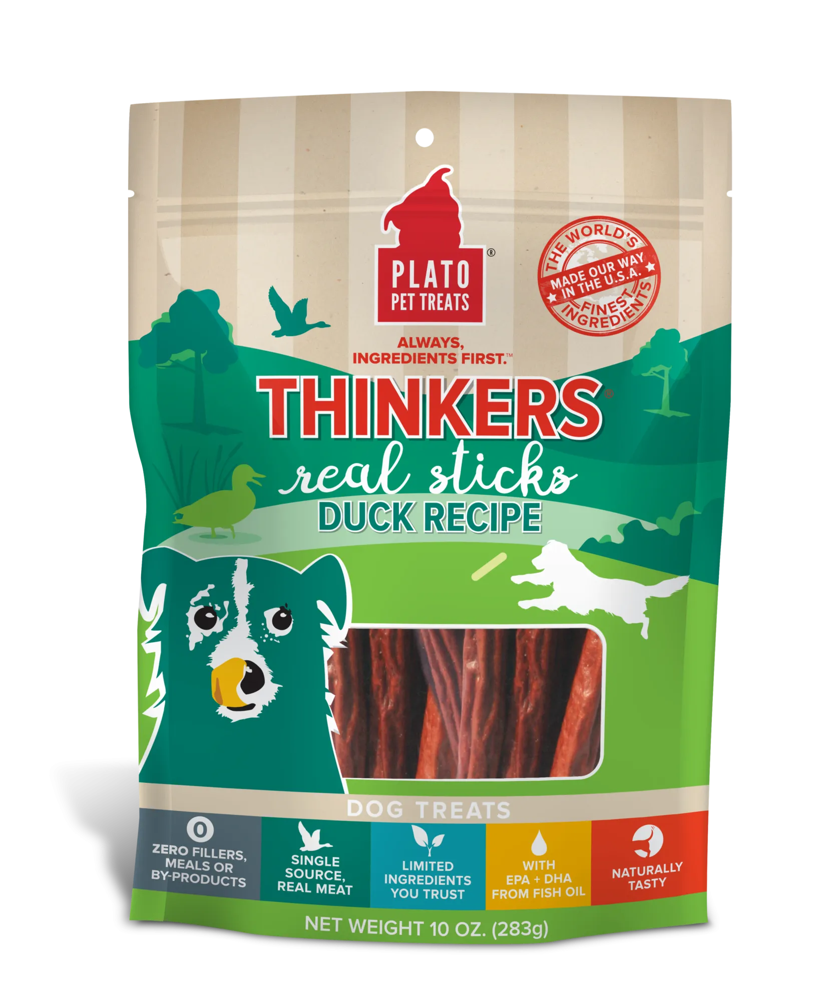 Plato Thinkers Duck Sticks Dog Treats
