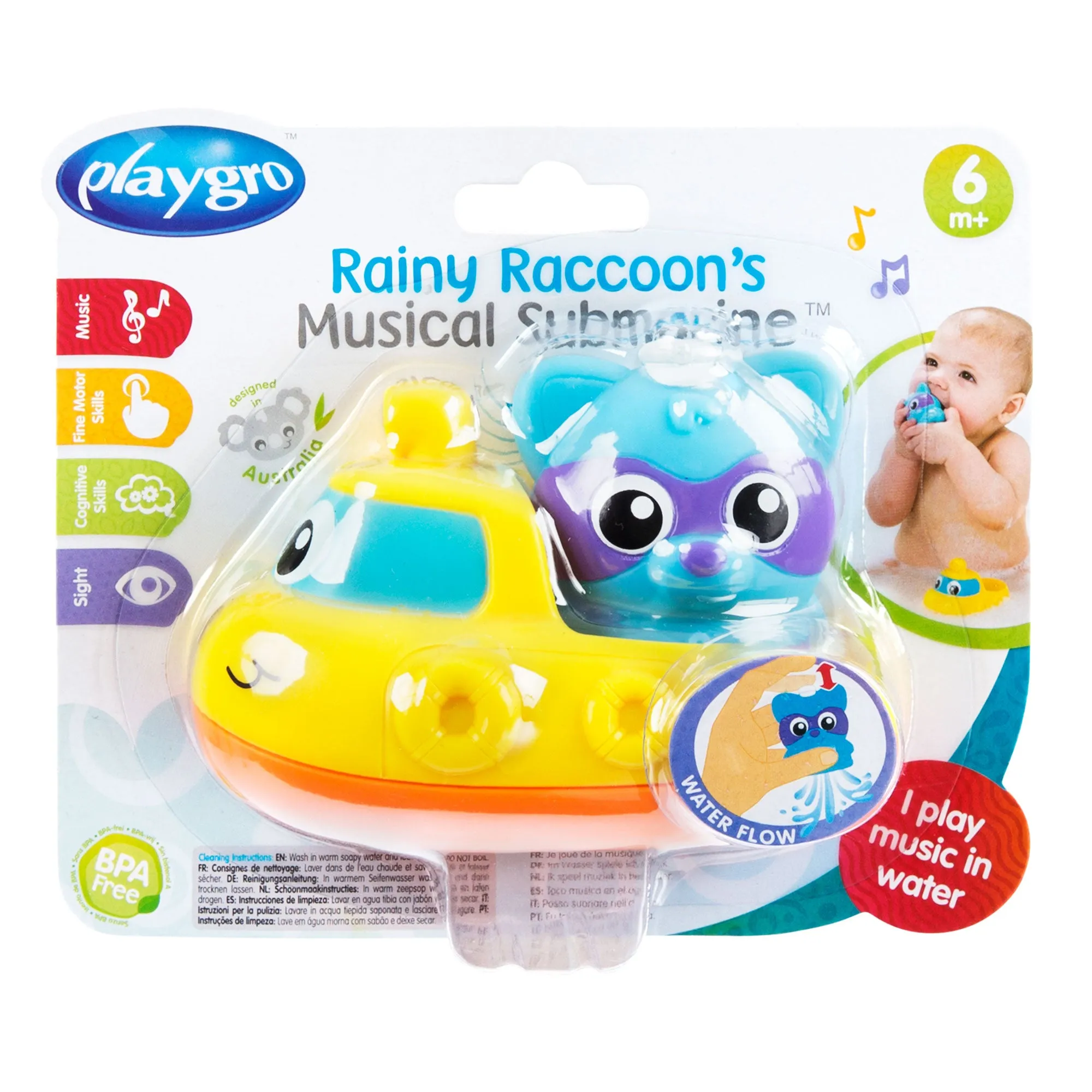 Playgro Rainy Raccoon's Musical Submarine