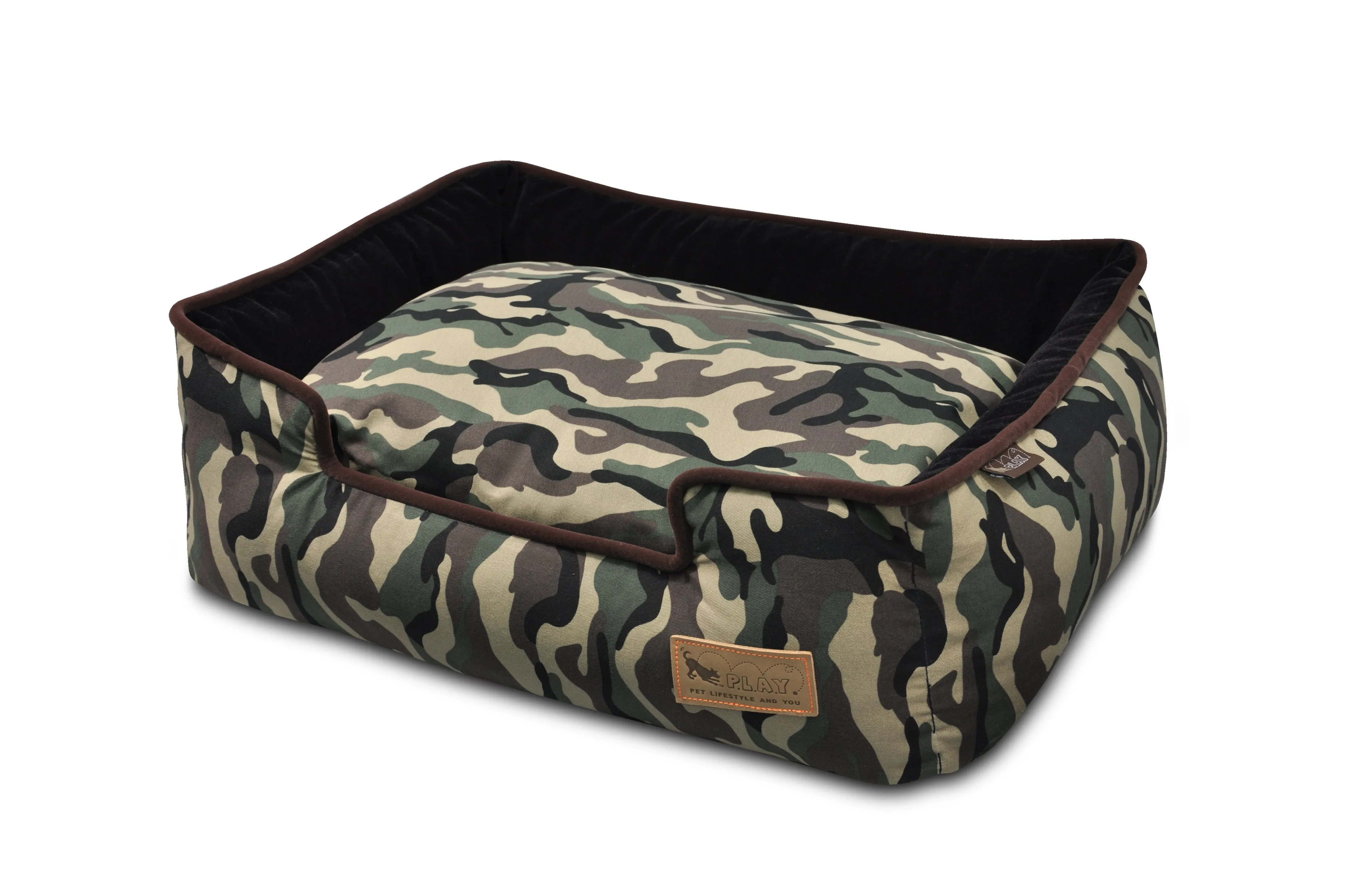 [Pre-order]Lounge Dog Bed: Camouflage Army Green/Chocolate