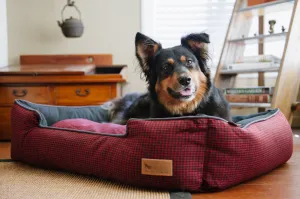 [Pre-order]Lounge Dog Bed: Houndstooth Cayenne Red