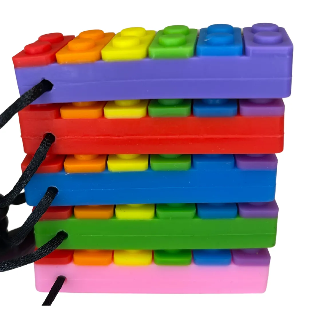 Rectangle Block Sensory Chew Necklace - Free Hygiene Case