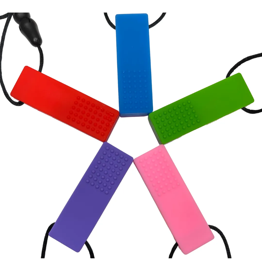 Rectangle Block Sensory Chew Necklace - Free Hygiene Case