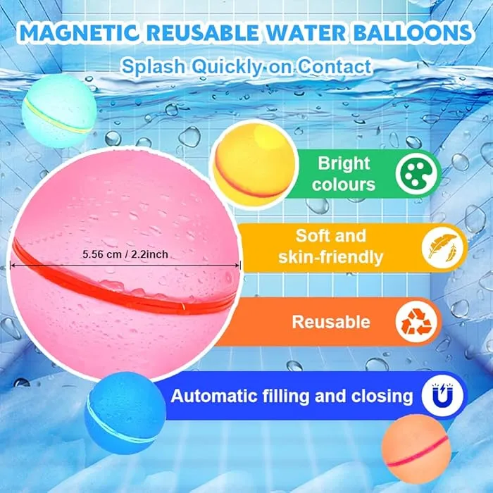 Reusable Soft Silicon Water Balls - Pack Of 6