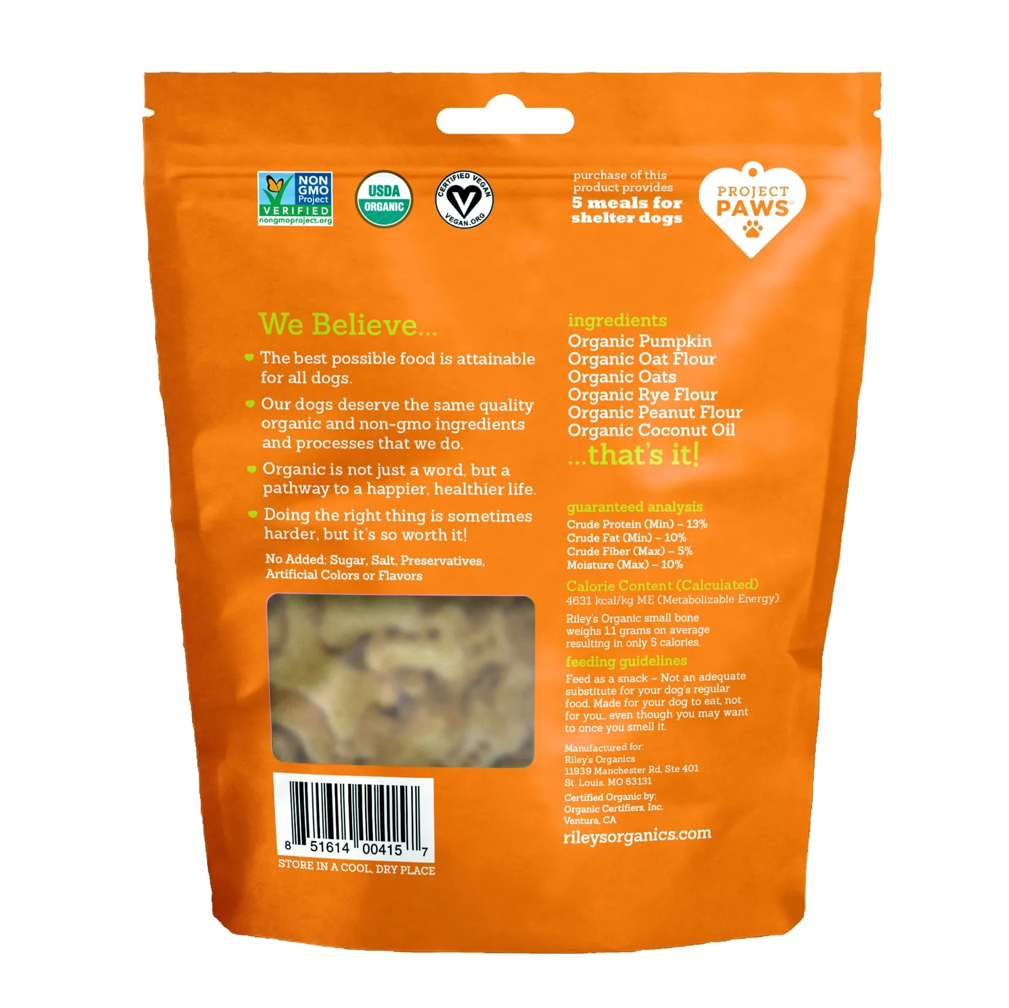 Riley's Organic Pumpkin & Coconut Recipe Baked Small Dog Treats