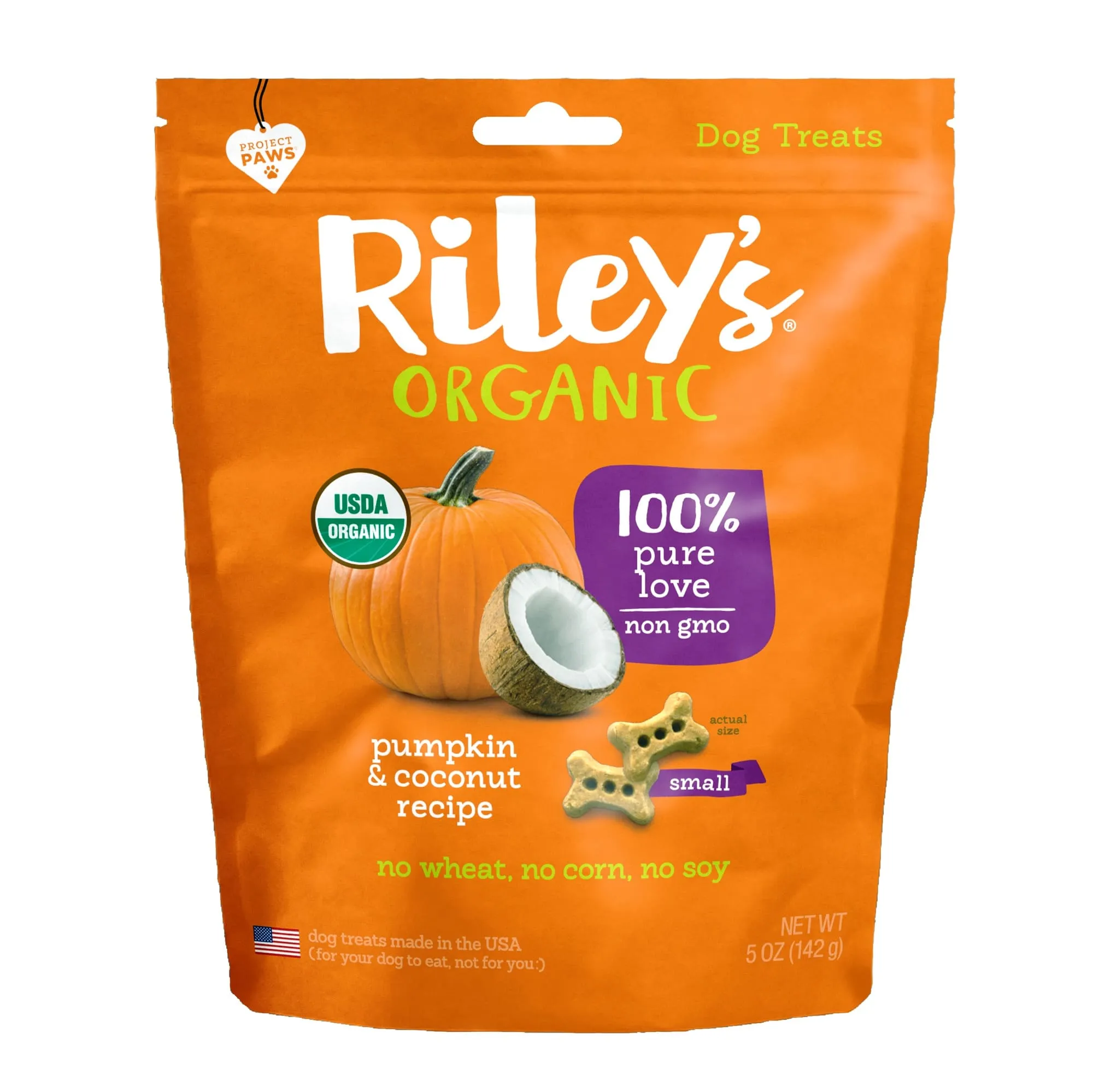 Riley's Organic Pumpkin & Coconut Recipe Baked Small Dog Treats