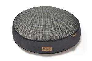 Round Dog Bed, Houndstooth Shadow Grey